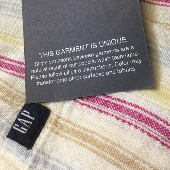 GAP Linen Blend Pull On Elastic Waistband Short "Dotted Sun Stripe"  NEW!! - Picture 9 of 12